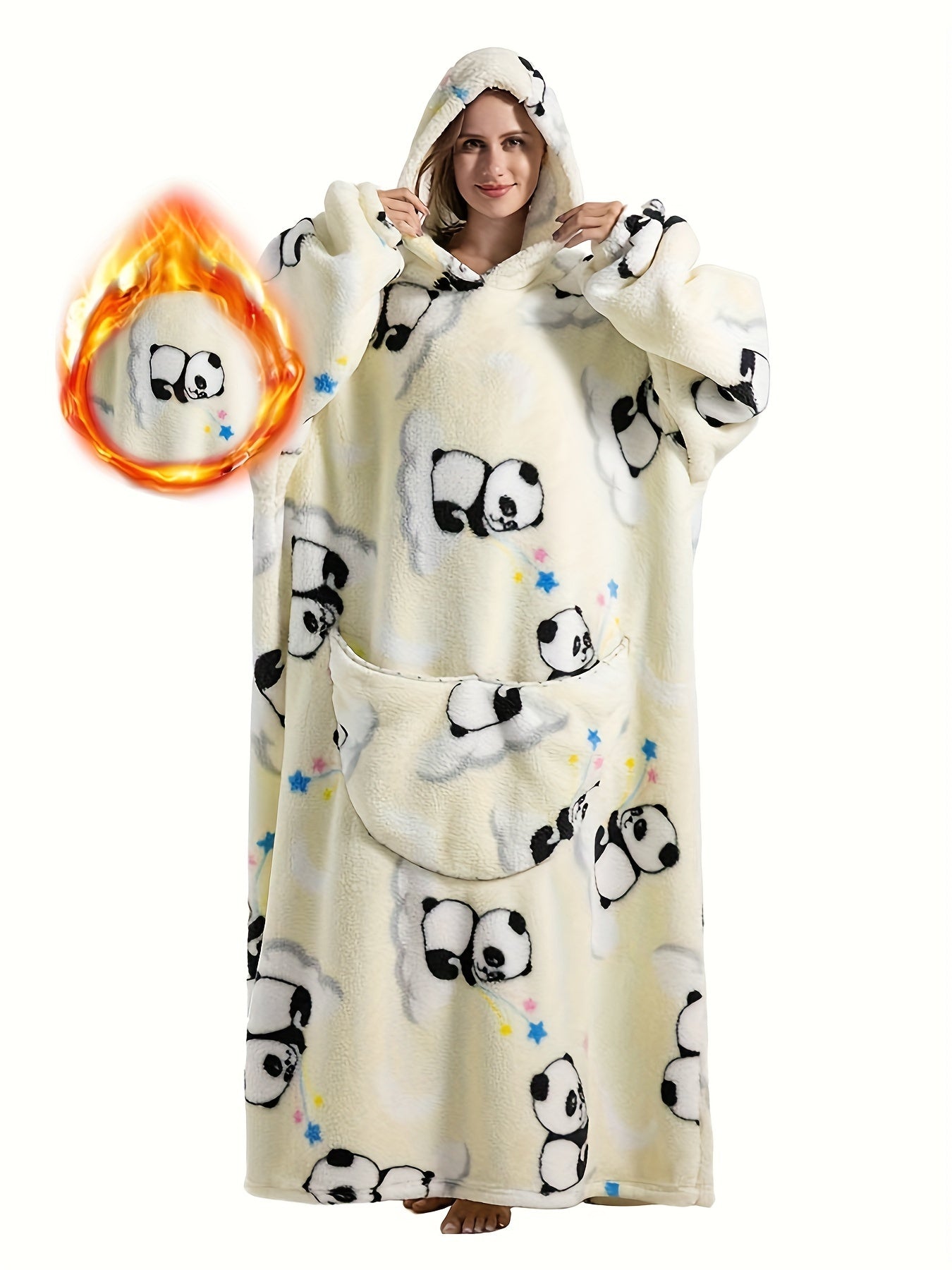 Plus Size Pumpkin Print Flannel Blanket Hoodie - Soft, Cozy, Plush, Hooded, Winter Outwear for Women with Halloween Theme