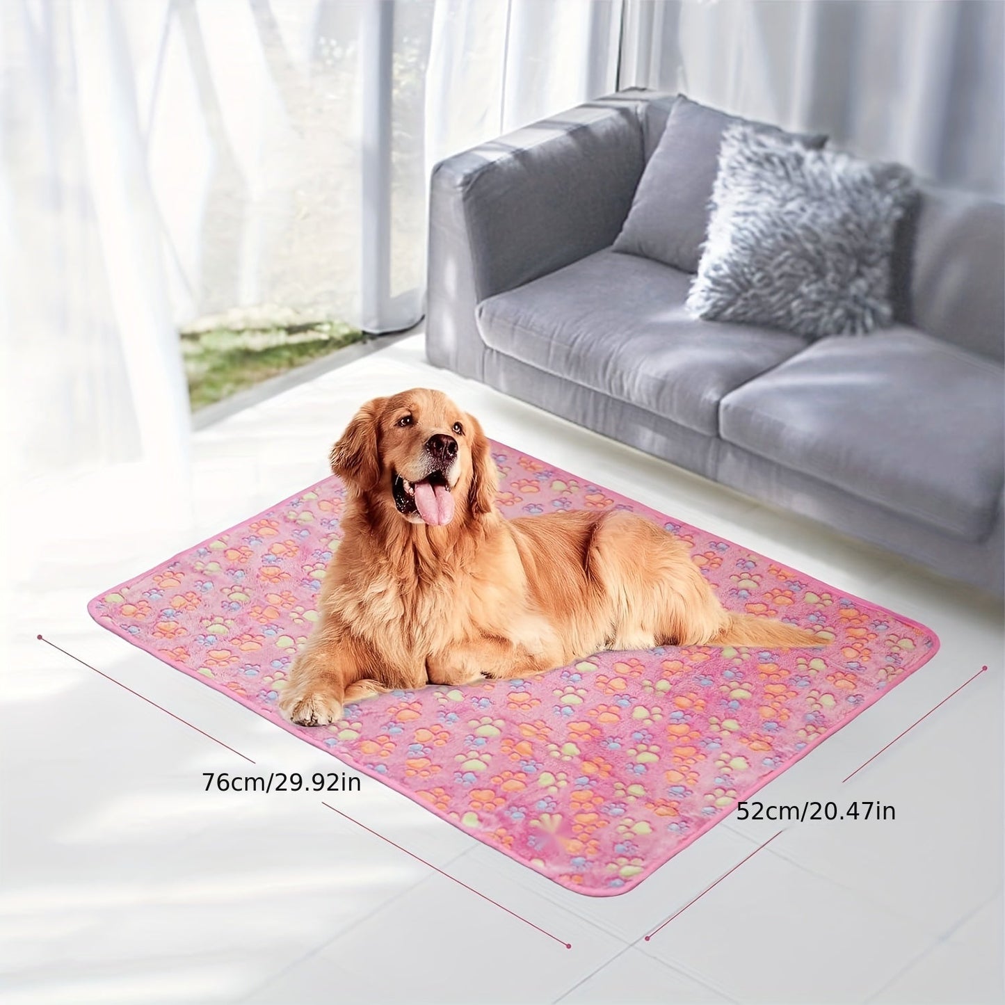3pacs Pet Blanket Dog Puppy Blanket Paw Print Fleece Blanket For Small Medium Pet Dog Cat Warm Soft Sleep Mat (White, Coffee, Pink )  XS:40*60CM, S:52*76CM