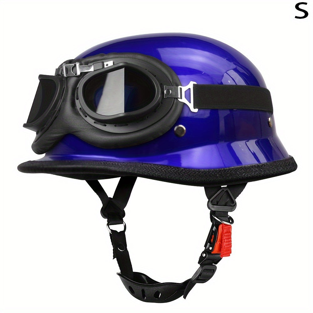 Retro Motorcycle Helmet with ABS Shell & Exposed Face Design – Unisex Outdoor Riding Gear with Goggles, S-XXL - Premium  from Lizard Vigilante - Just $61.08! Shop now at Lizard Vigilante