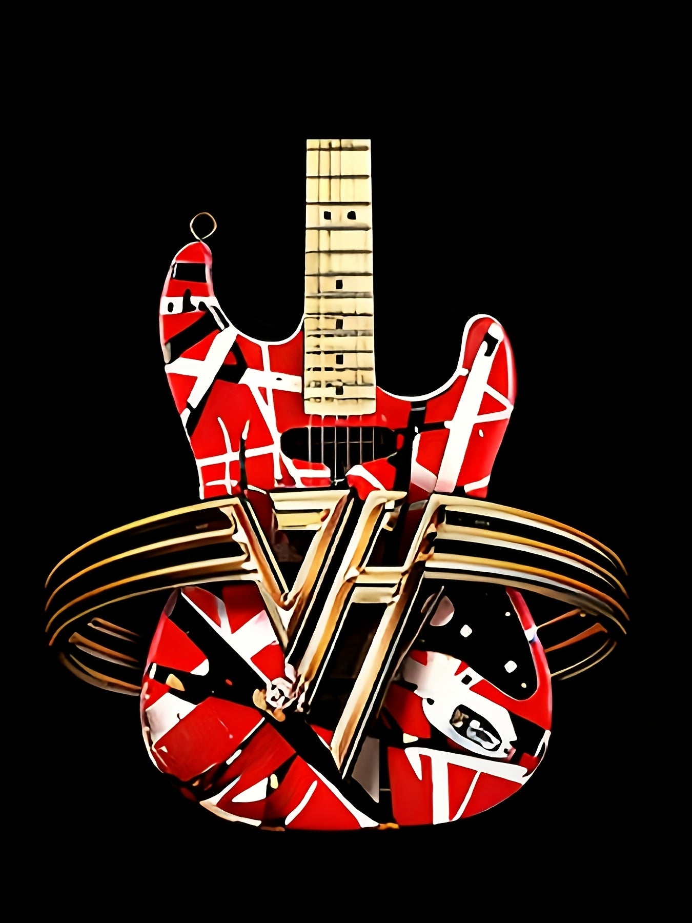 Van Halen Guitar Men’s T-Shirt – Perfect for Rock Fans & Vintage Style Enthusiasts - Premium T-shirt from Lizard Vigilante - Just $18.99! Shop now at Lizard Vigilante