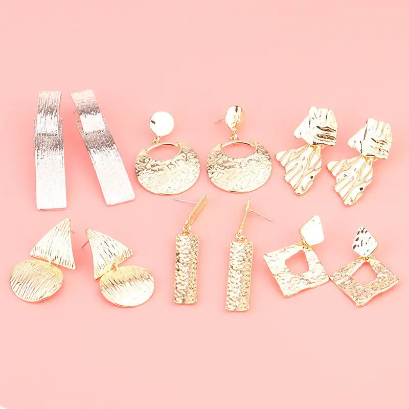 European And American Fashion Exaggerated Irregular Earrings Simple Geometric Female Vintage Earrings