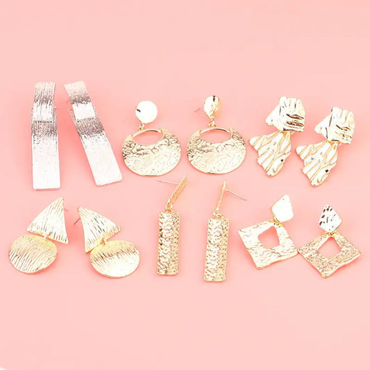 European And American Fashion Exaggerated Irregular Earrings Simple Geometric Female Vintage Earrings