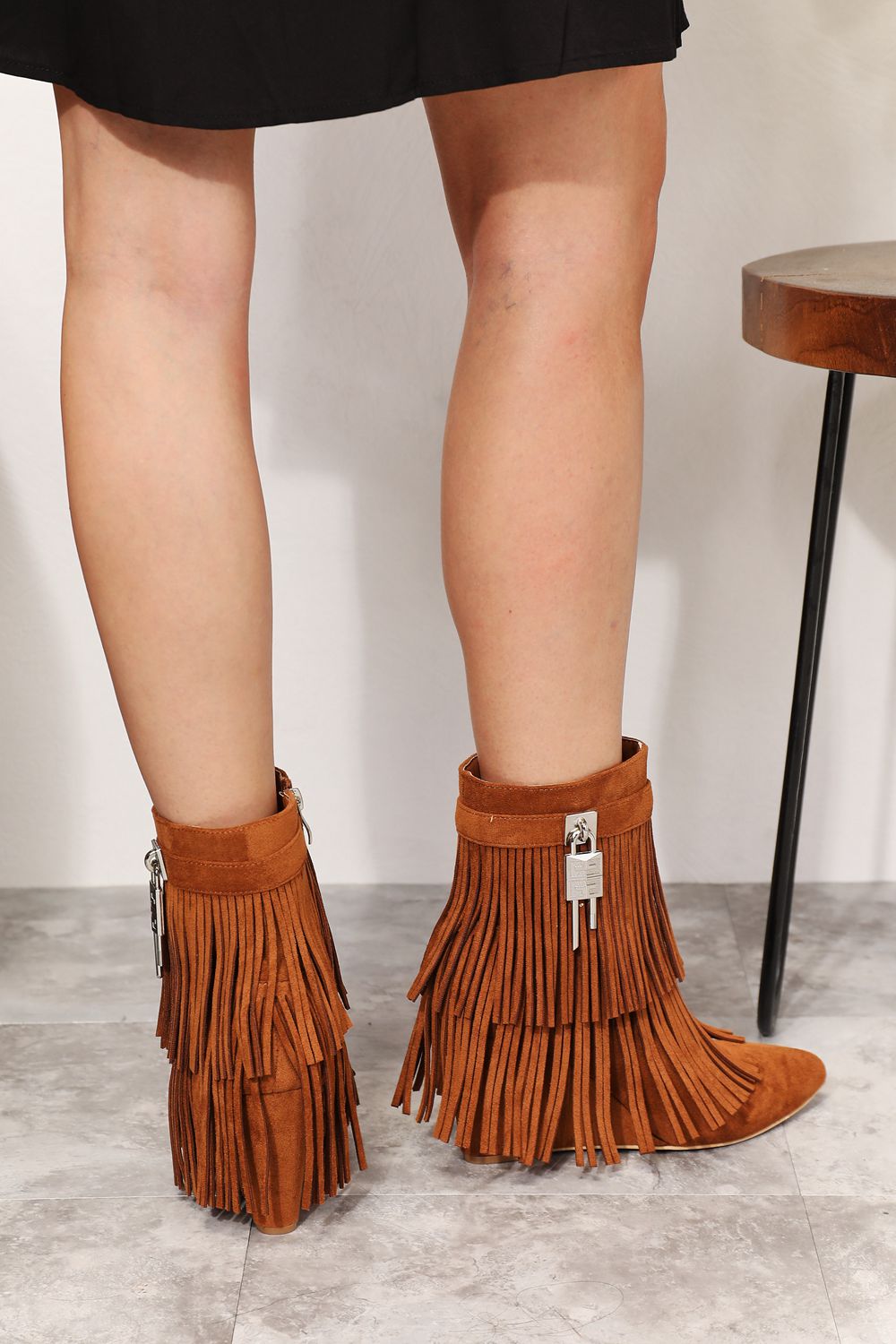 Legend Women's Tassel Wedge : Heel Ankle Booties