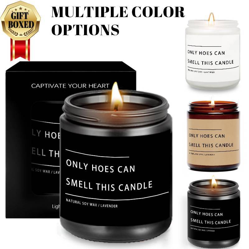 Funny Only Hoes Can Smell This Candle Perfect Funny Novelty Gag Gifts Scented Candle, Perfect Scented for Home, Lavender Scented Candle Ideal for Home Aromatherapy & Meditation, Perfect Gift for Men Him Friends Guys Classmate
