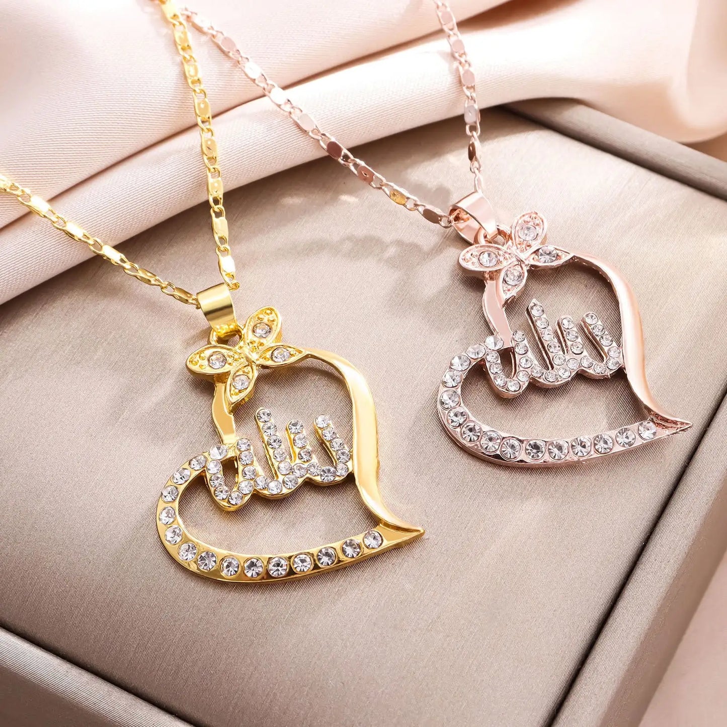 Creative Heart Full Diamond Fashion Hollowed-out Necklace
