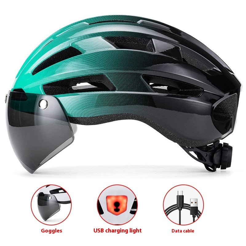 Magnetic Suction Goggles Unisex Mountain Highway Color Changing Cycling Bicycle Helmet