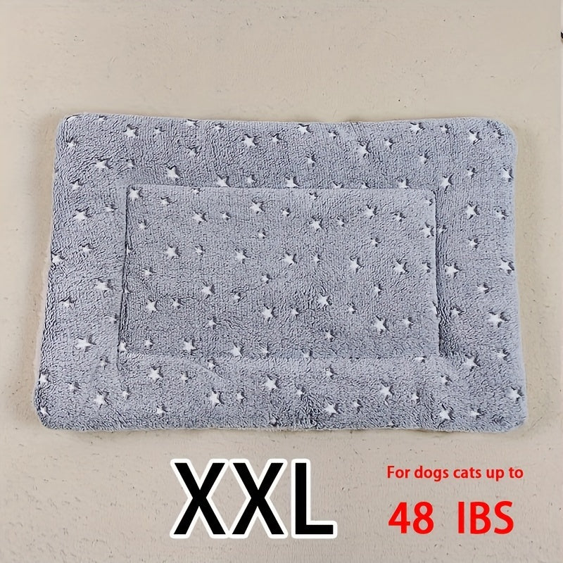 All-Season Dirt-Resistant Rectangular Pet Blanket - Comfortable Dog Paw Heart Print Pet Bed, 1pc