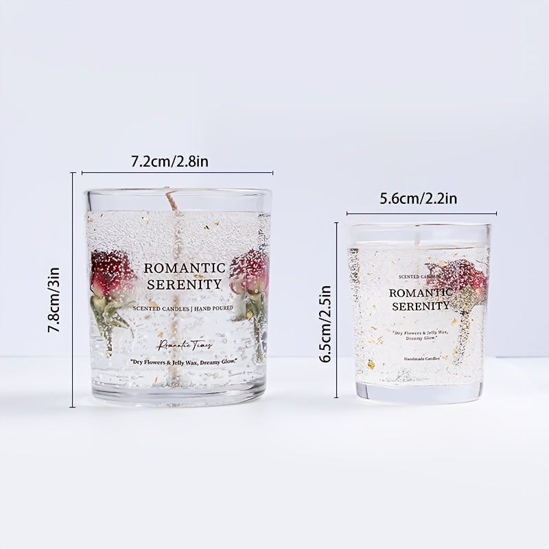 Rose Jelly Scented Candle for Aromatherapy, Romantic Atmosphere - Ideal for Birthdays, Valentine's Day, Anniversaries, Thanksgiving, Christmas - 1pc, Soy Wax in Glass Jar