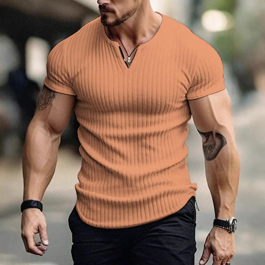 Sports Slim-fitting Men's Short Sleeve