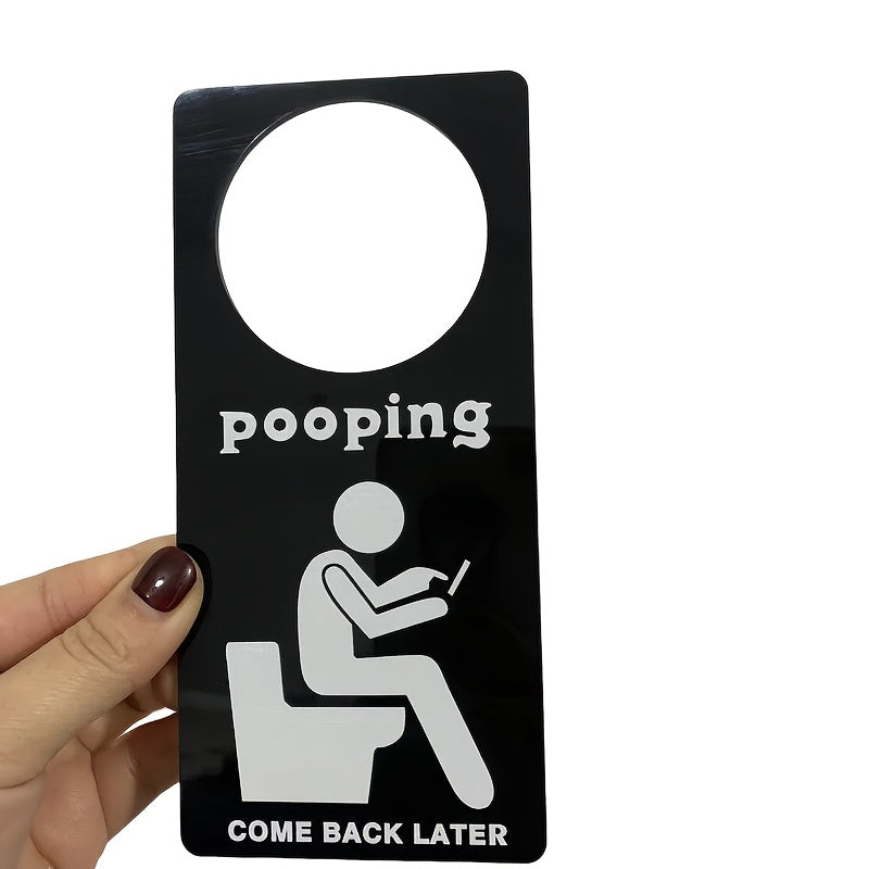 Humorous "Pooping" Door Sign – "Come Back Later" Bathroom Doorplate for Fun and Function - Premium door sign from Lizard Vigilante - Just $13.99! Shop now at Lizard Vigilante