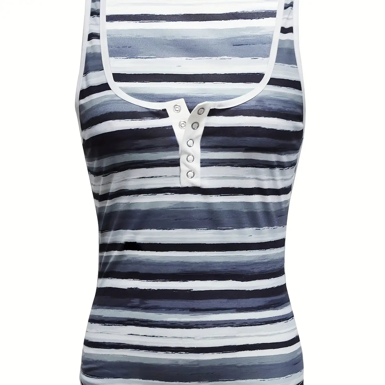 Ladies' Fashionable V-neck Striped Fashionable Casual Camisole Vest