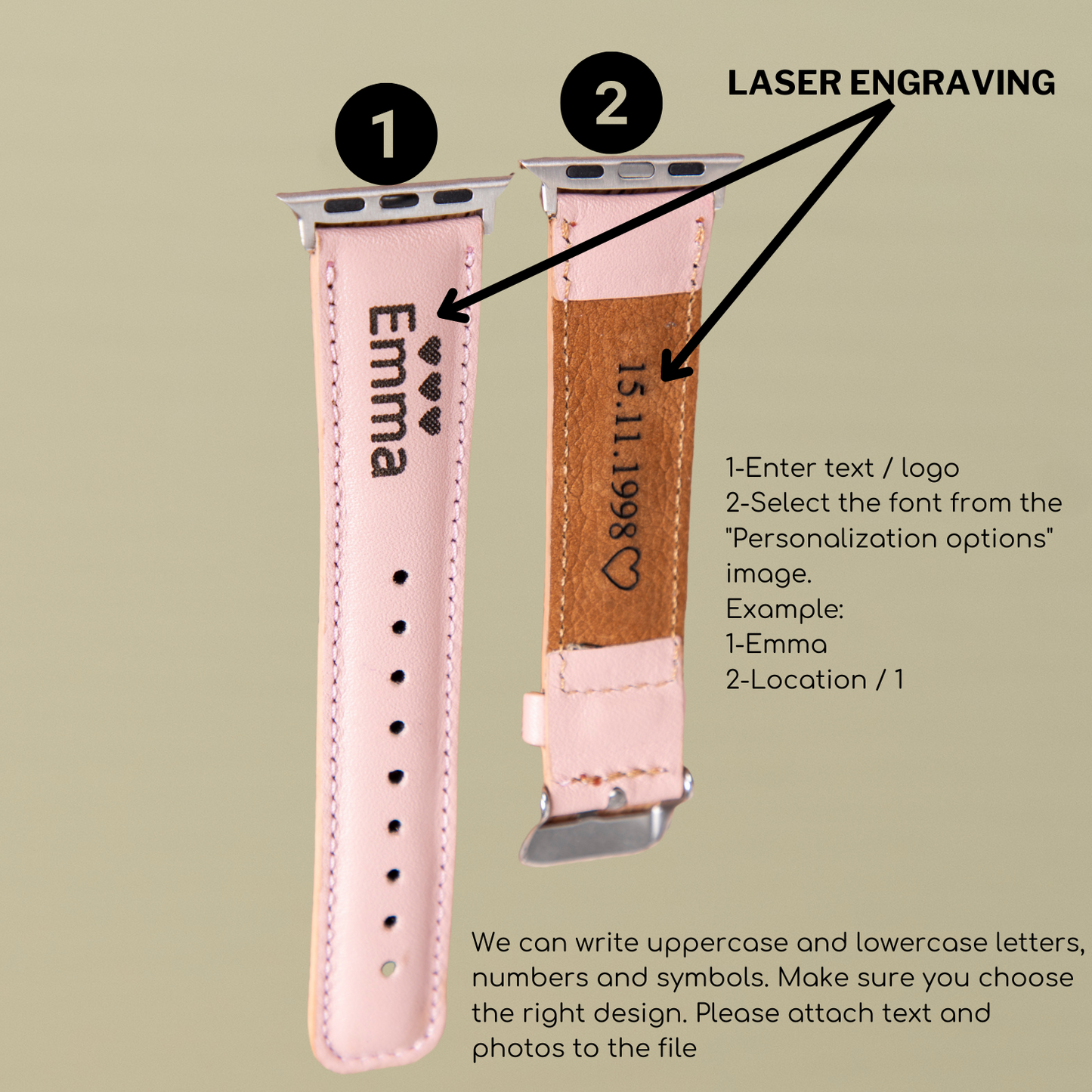 Apple Watch Red Leather Strap - Boston