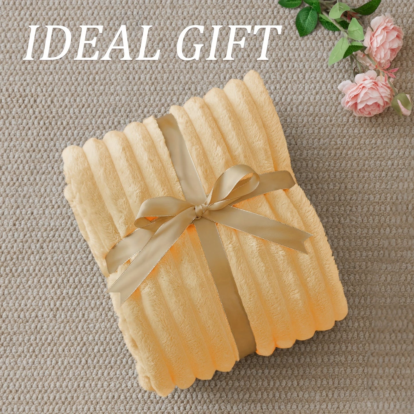 1pc Cozy Double-Sided 3D Rabbit Hair Blanket - Soft, Warm, and Fuzzy for Snuggling Up - Perfect for Office, Outdoor Camping, Sofa, and Gift Giving