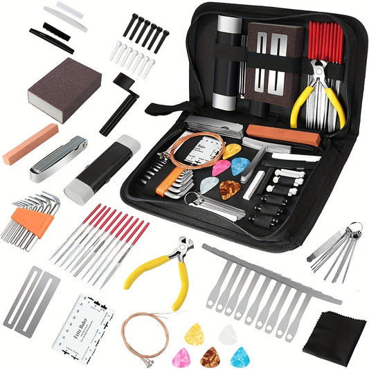 79-Piece Professional Guitar Tool Kit – Ultimate Repair and Setup Kit for Ukulele, Bass, Mandolin, and Banjo - Premium  from Lizard Vigilante - Just $34.88! Shop now at Lizard Vigilante