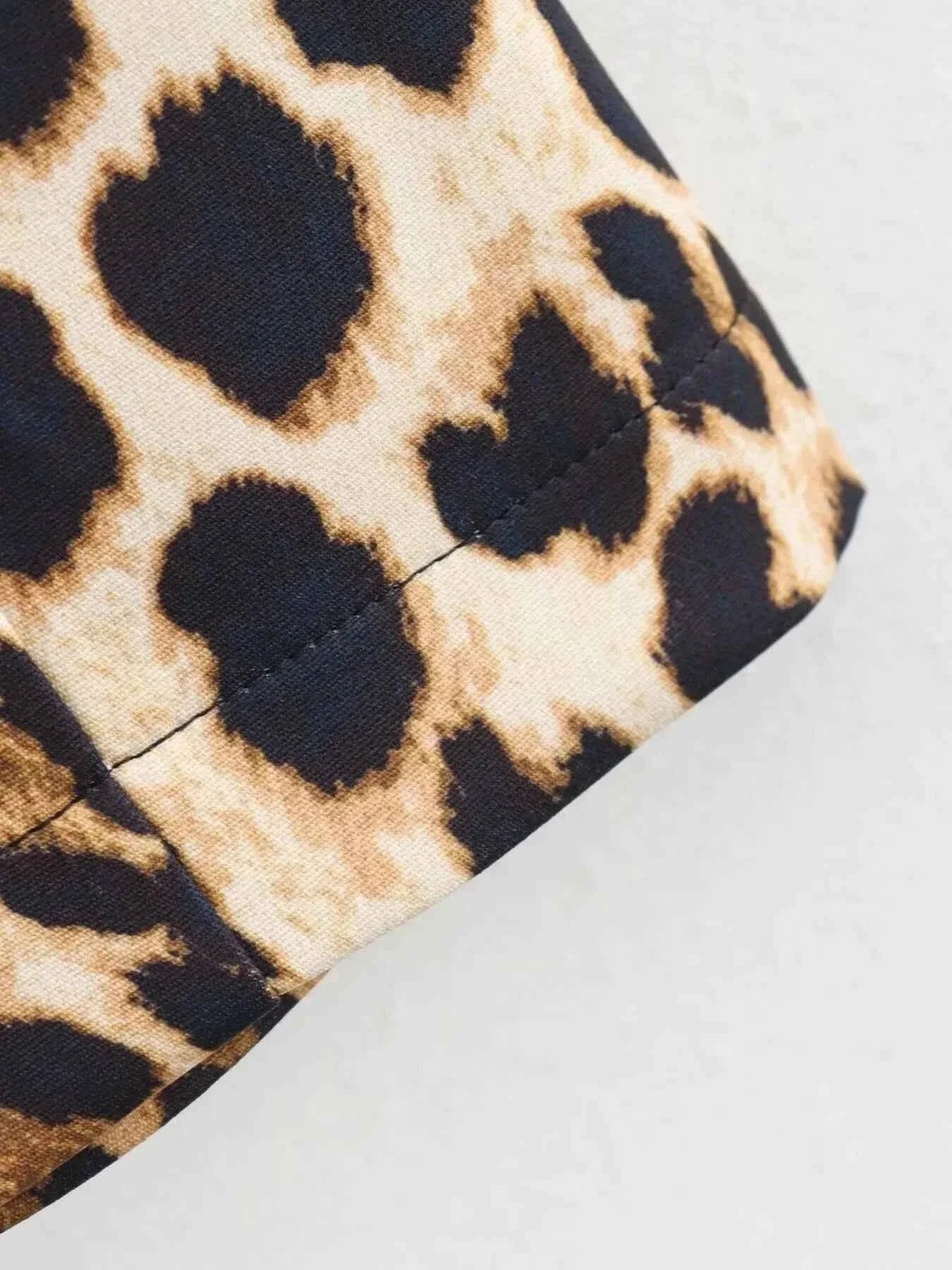 Leopard Print Sleeveless : Mini Dress