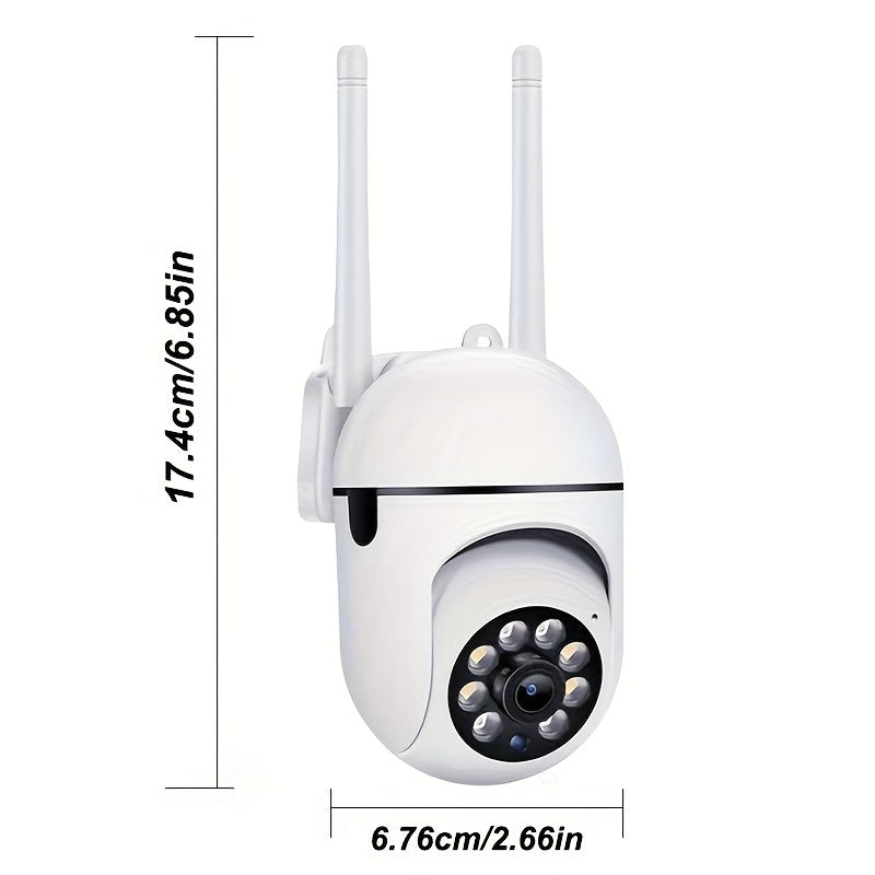 1pc 1080P Indoor/ Outdoor Video Camera 2-Way Audio Wireless Security Camera Pan/ Tilt/ Zoom Wi-Fi Smart Home Security Camera with Motion Tracking for Youngsters & Pets Color Night Vision, 2-Way Audio