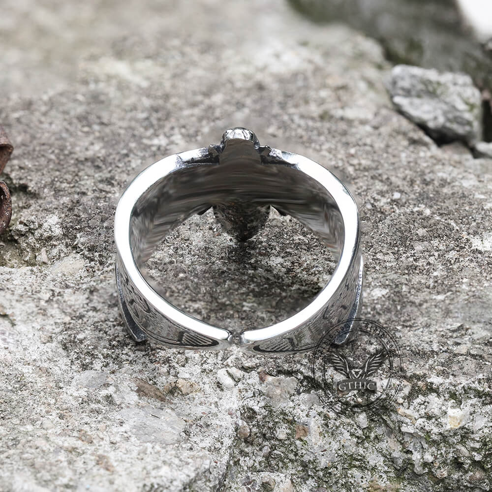 Death Head Moth Stainless Steel Skull Ring