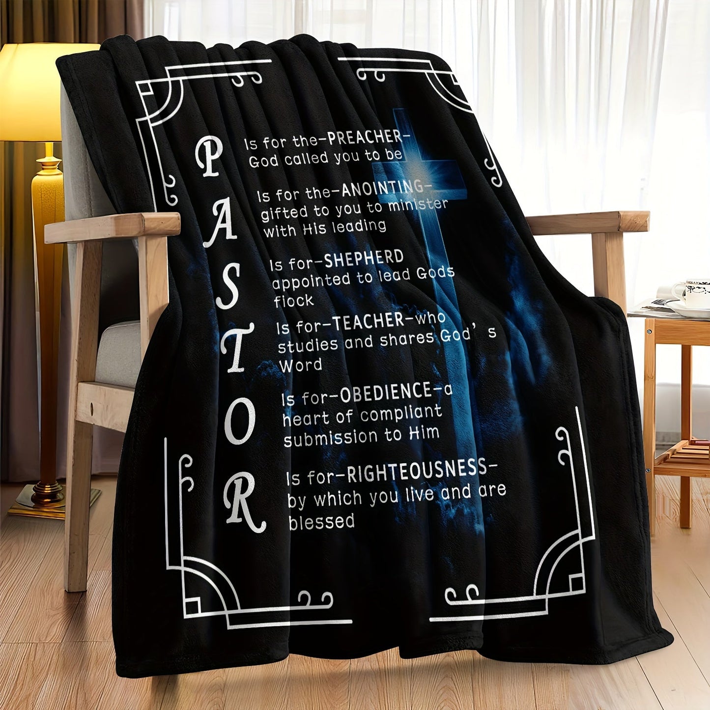 1pc, Pastor Appreciation Gifts For Men, Throw Blanket, Thank You Presents For Christmas, Pastor Appreciation Day, Birthday, Father's Day Cross