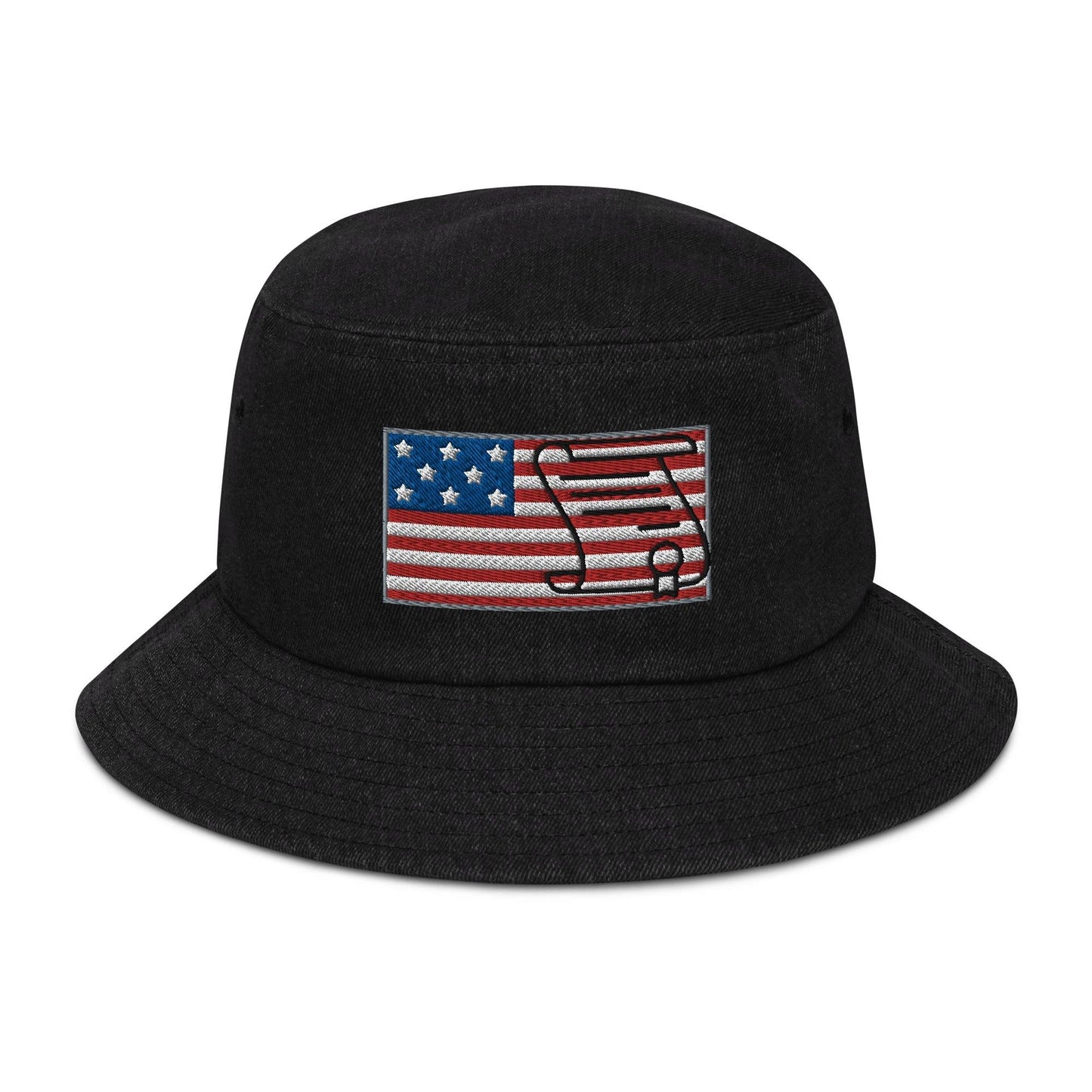 U.S Bill of Rights Flag Denim Bucket Hat / Constitution Cap - Lizard Vigilante