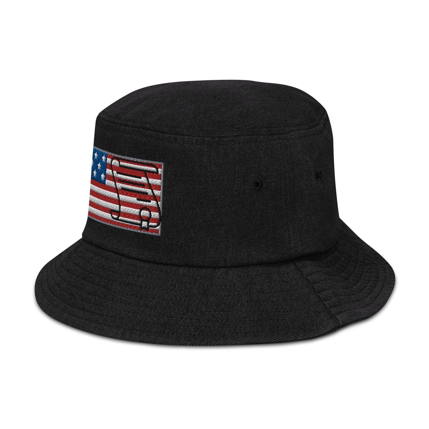 U.S Bill of Rights Flag Denim Bucket Hat / Constitution Cap - Lizard Vigilante