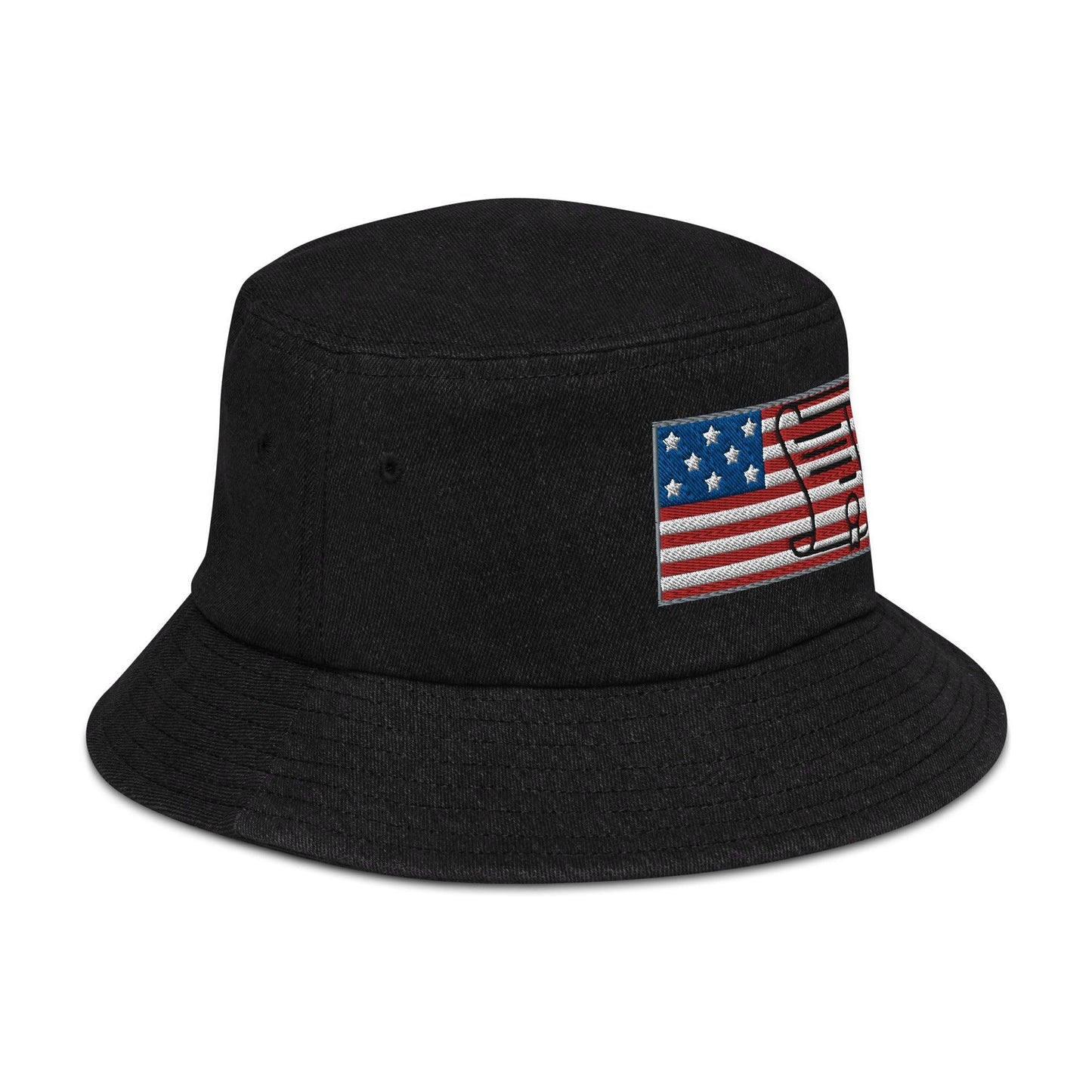 U.S Bill of Rights Flag Denim Bucket Hat / Constitution Cap - Lizard Vigilante