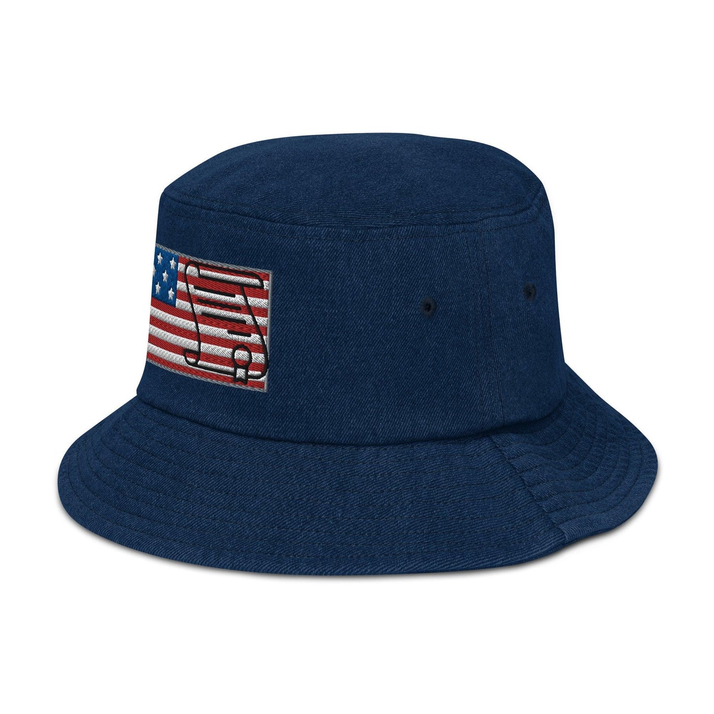 U.S Bill of Rights Flag Denim Bucket Hat / Constitution Cap - Lizard Vigilante