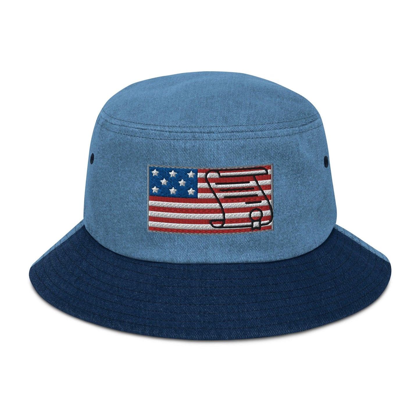 U.S Bill of Rights Flag Denim Bucket Hat / Constitution Cap - Lizard Vigilante