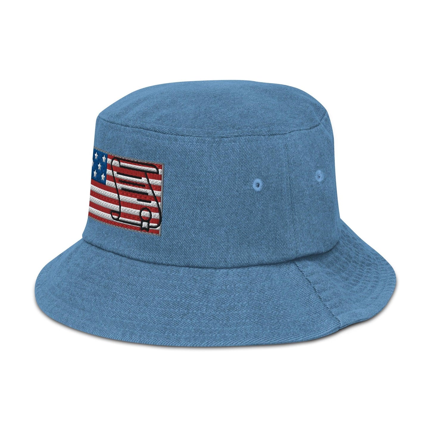 U.S Bill of Rights Flag Denim Bucket Hat / Constitution Cap - Lizard Vigilante