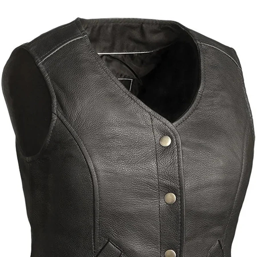 Derringer Women's Motorcycle Leather Vest