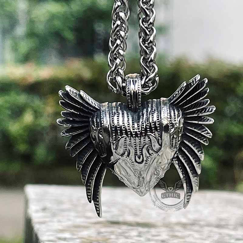 Devil Heart Wings Stainless Steel Pendant