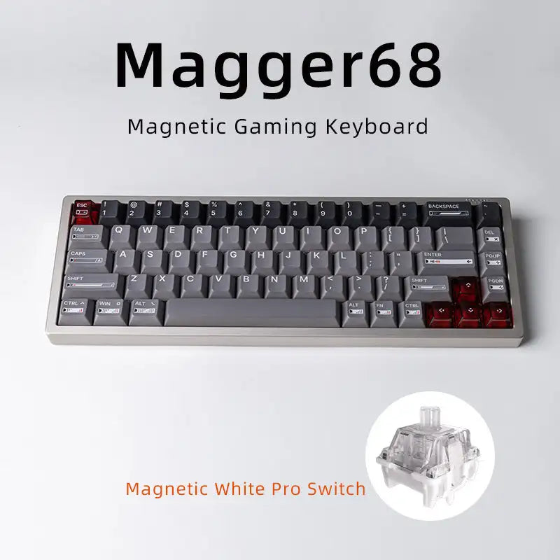 Magnetic White Porcelain Jade 68 Key Aluminum Tuo Keyboard