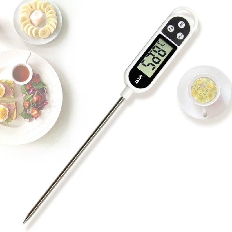 Digital Water Thermometer for Liquid Candle Instant Read With Waterproof For Food Meat Milk Long Probe Food Temperature Measuring Device Probe Type Electronic Thermometer Stainless Steel Pen Type Structure with High Accuracy