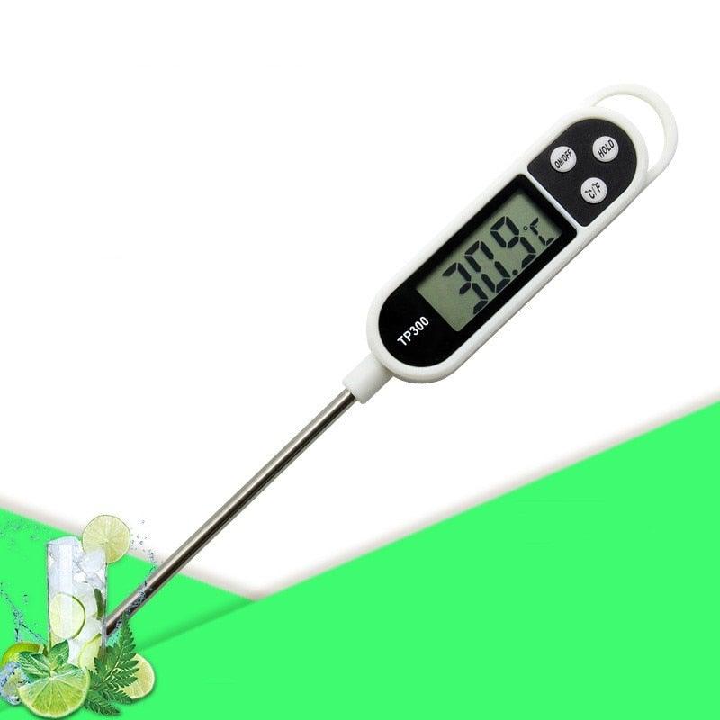 Digital Water Thermometer for Liquid Candle Instant Read With Waterproof For Food Meat Milk Long Probe Food Temperature Measuring Device Probe Type Electronic Thermometer Stainless Steel Pen Type Structure with High Accuracy