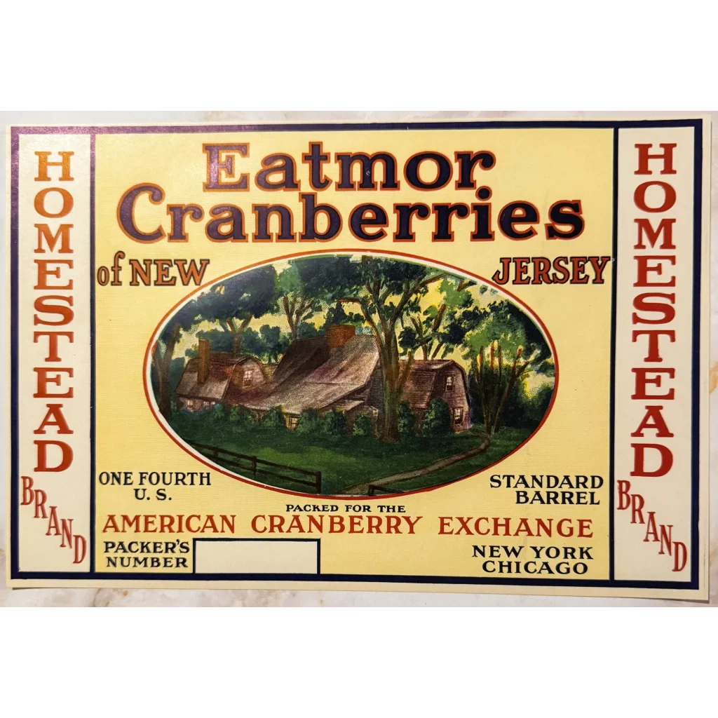 Discover 1920s Charm with Eatmor Cranberries Vintage Label