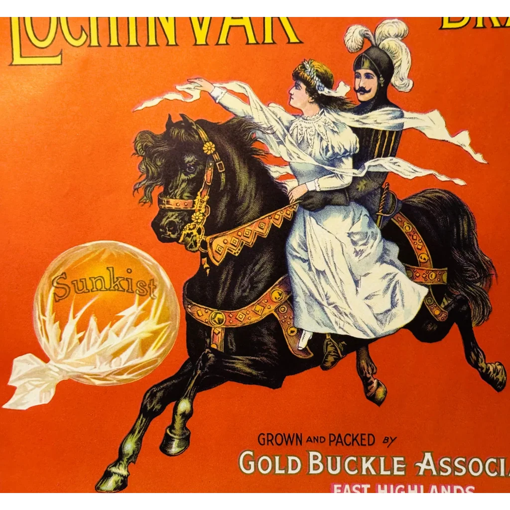 Discover Antique Vintage 1920s Lochinvar Sunkist Oranges Crate Label