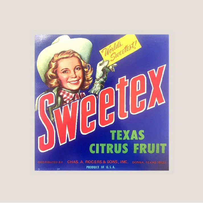 Discover Nostalgia Antique Vintage Sweetex Crate Label from the 1950s