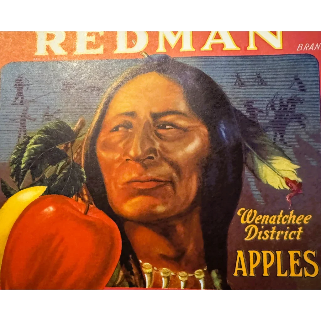 Discover Vintage 1930s Redman Apples Crate Label from Wenatchee