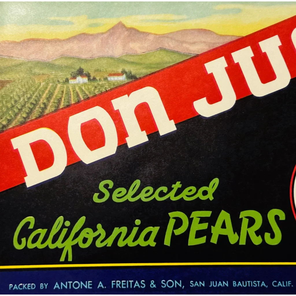 Discover Vintage 1940s Don Juan Pears San Juan Crate Label