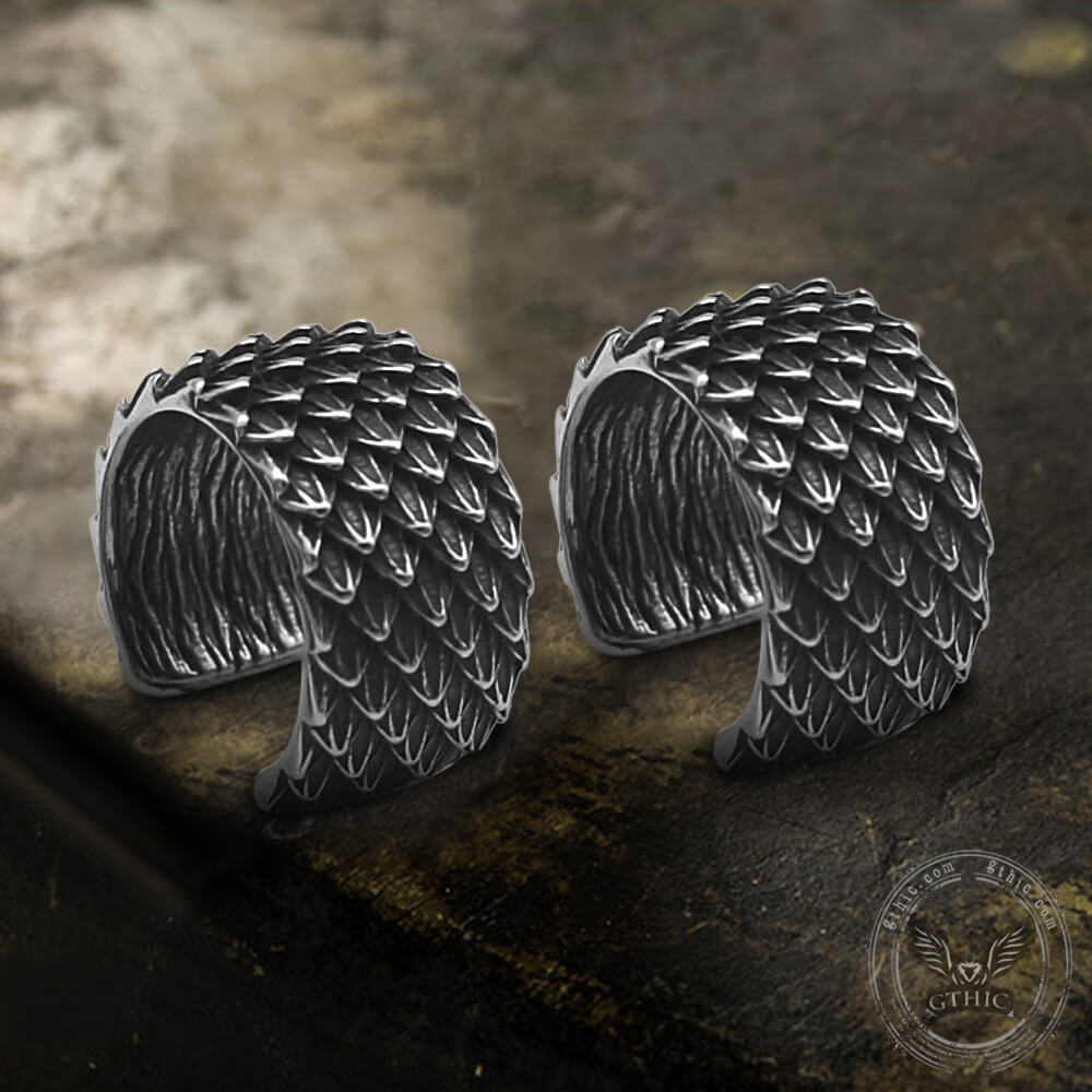 Dragon Scale Stainless Steel Ear Cuffs