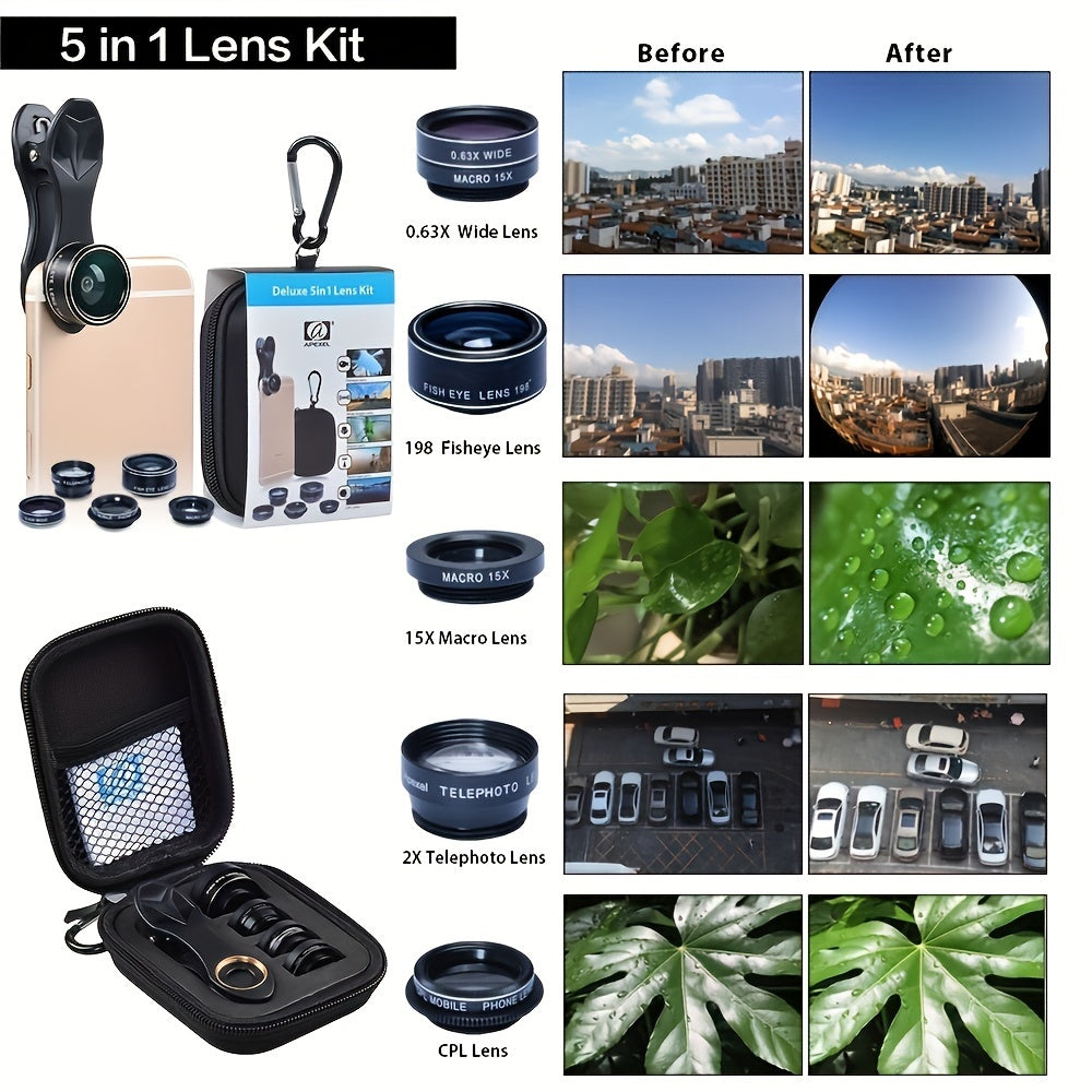 [5-in-1 HD Camera Lens] 5 In 1 HD Camera Lens Kit