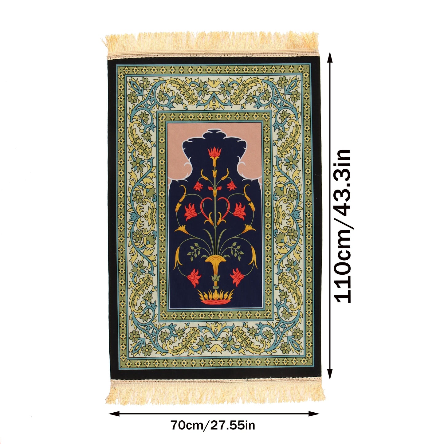 1pc Luxury Muslim Prayer Mat, Non-Slip Printed Islamic Kabah, Soft Worship Cushion, Meditation Rug, Pilgrimage Blanket, Islamic Prayer Carpet, Ideal Islamic Gift