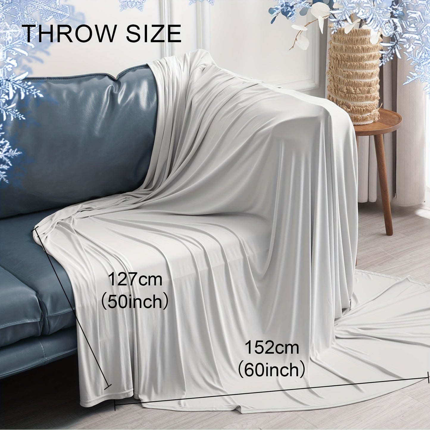 Cooling Blanket For Hot Sleepers - Soft, Breathable, Lightweight, Portable Silky Durable Single Layer Throw With Reversible Design, Ideal For Home Office Travel Car, Summer Use, Machine Washable - 1Pc