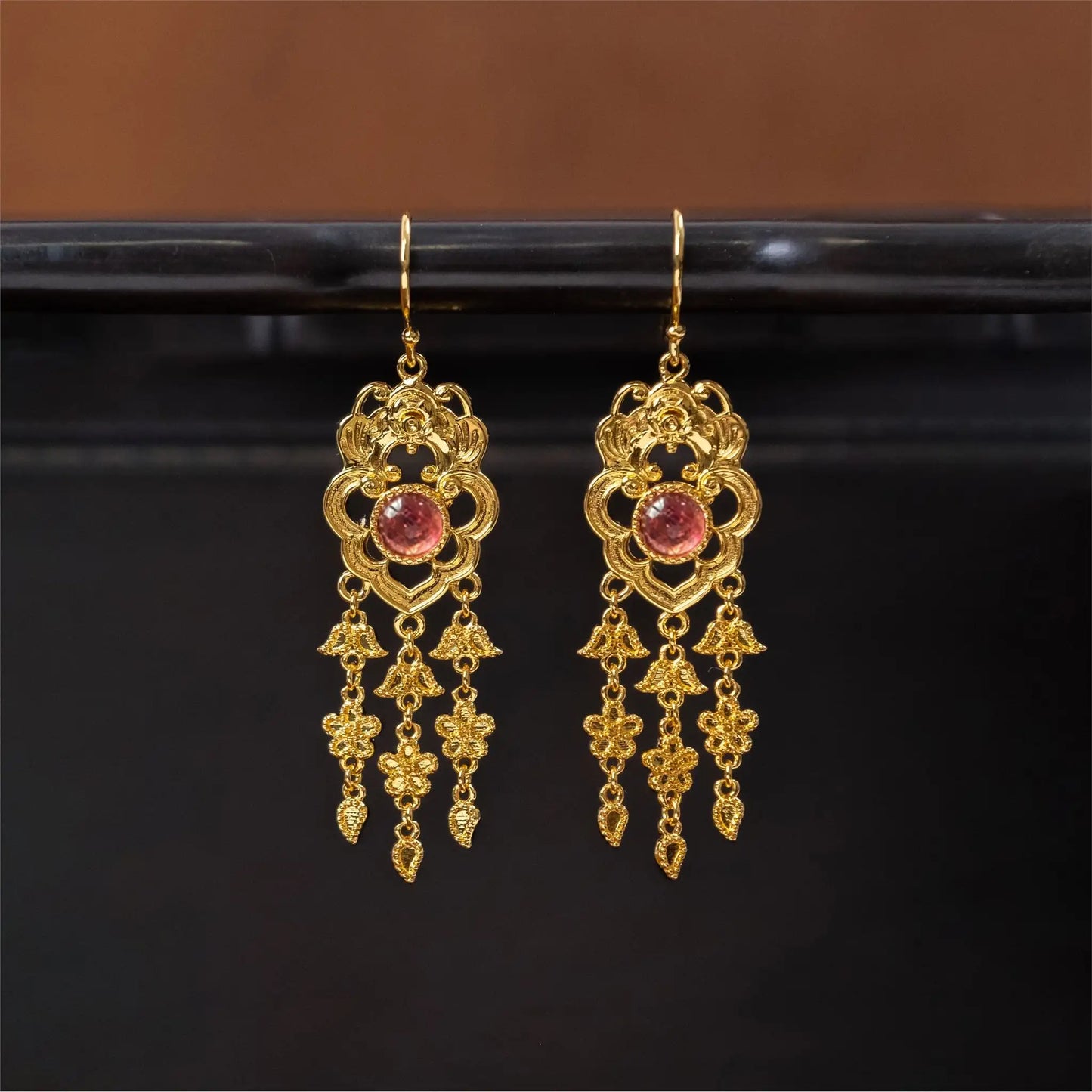 Bat Tassel Earring Girl New Chinese Blue And White Carving