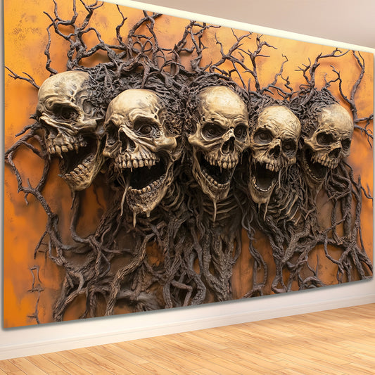 3D Skull & Branch Tapestry - Stunning Visual Art for Living Room, Bedroom, Office | Creative Decor Gift - Premium banner from Lizard Vigilante - Just $21.99! Shop now at Lizard Vigilante