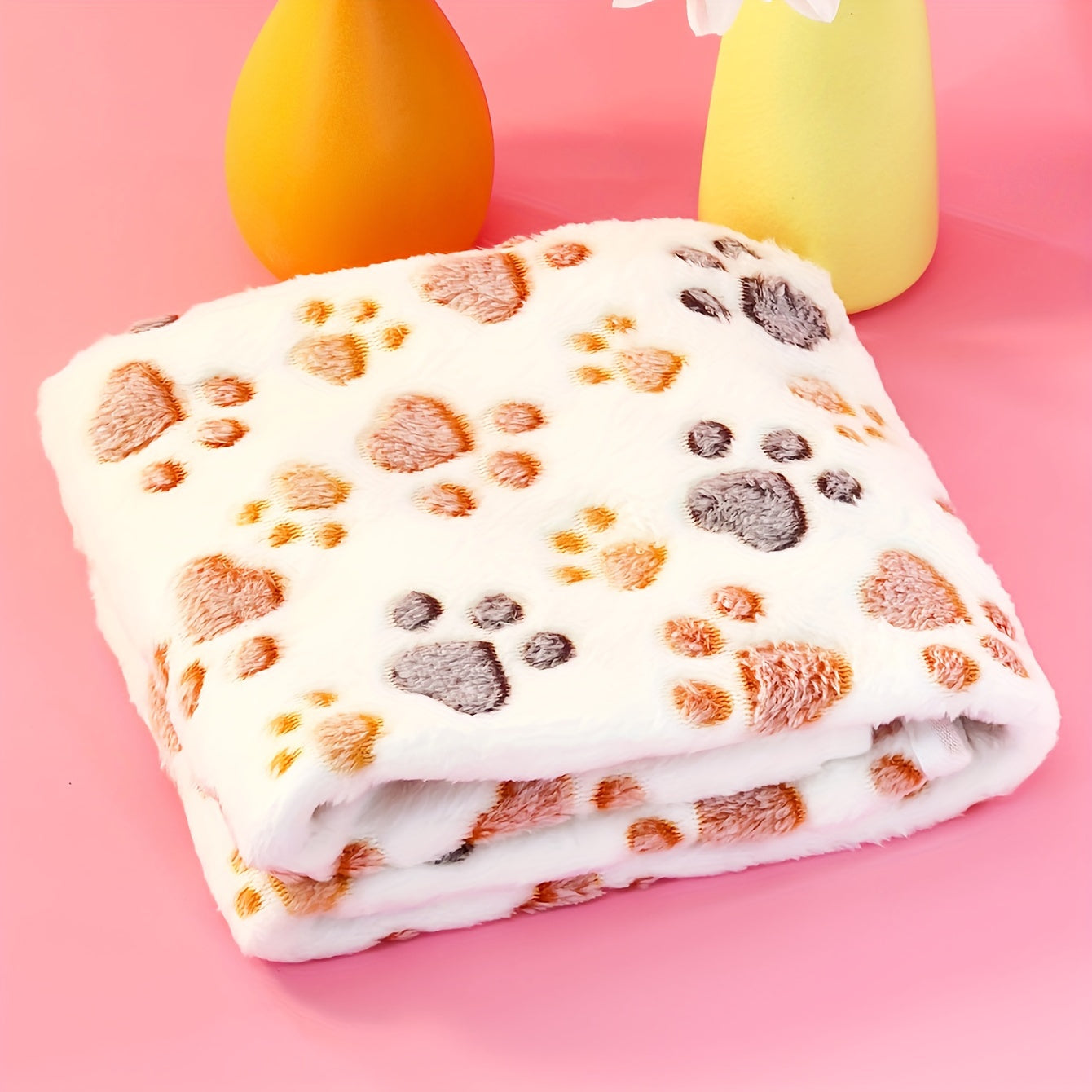 1pc Dog Paw Print Pet Blanket, Soft Velvet Dog Throw Blanket Suitable For Large Medium Small Dogs, Warm And Soft Dog Bed Cover