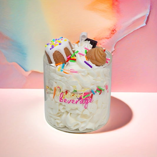 1pc Valentine's Day Scented Candle in Glass Jar - Single-Wick, Glitter Embellished, Indoor Use, Perfect for Cafe, Bakery, Restaurant Decor, Ideal for Mother's Day, Graduation, Juneteenth, Labor Day, Valentines Decorations