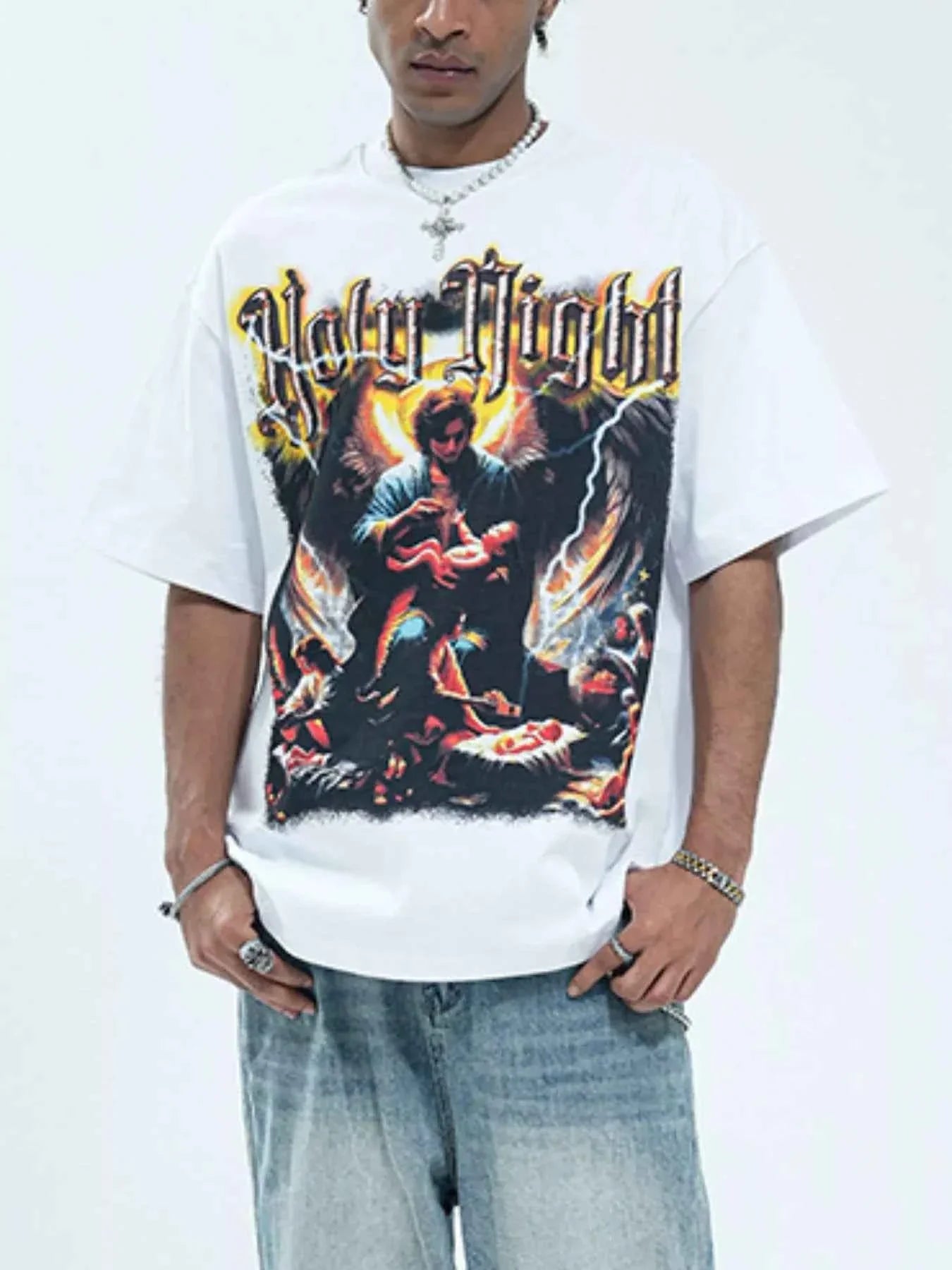 Men's Graphic Round Neck Oversized T-Shirt