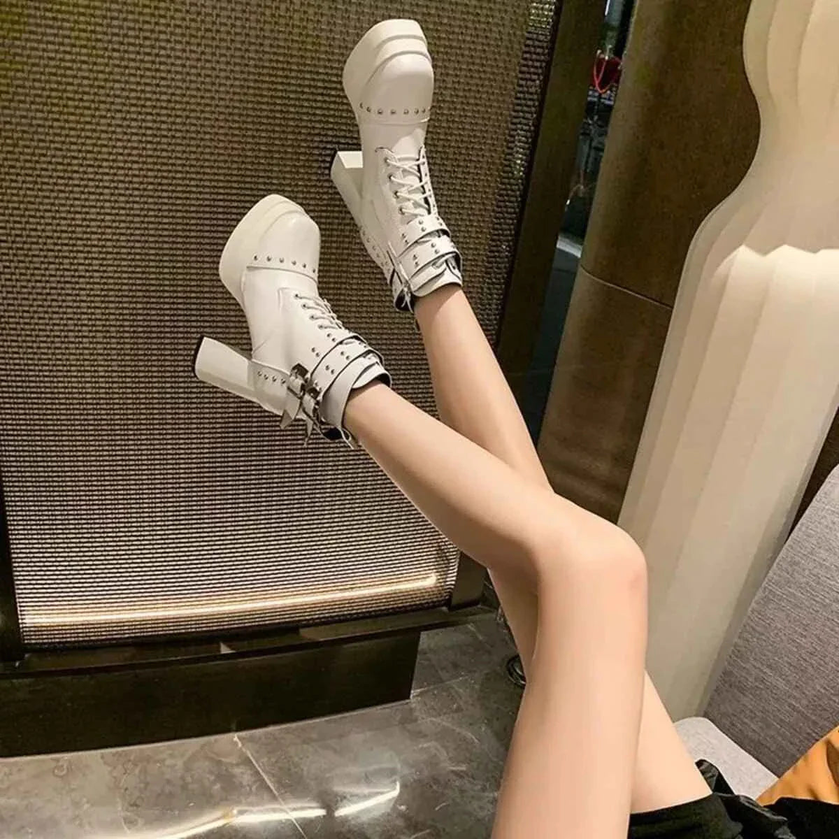 Round Toe Heel Block : Heels Boots.