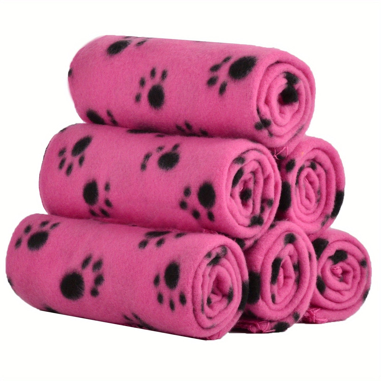 6-Pack of Warm Paw Print Dog Blanket Bed Covers to Keep Your Furry Pets Cozy!