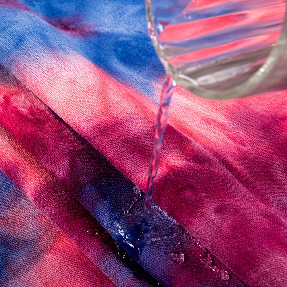 1pc Vibrant Tie-Dye Sweat-Absorbent Non-Slip Yoga Towel with Storage Bag - Soft, Foldable Sports Blanket for Outdoor, Gym, Pilates & Fitness Training, Machine Washable Polyester/Nylon